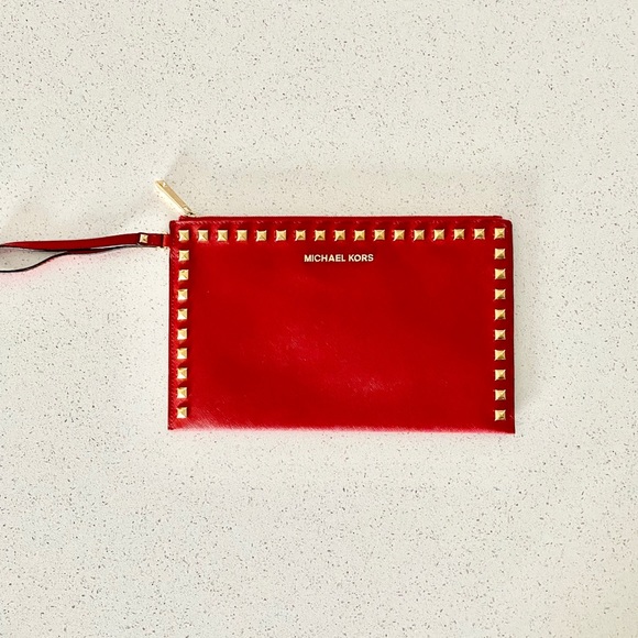 Michael Kors Handbags - MK Large Studded Leather Selma Clutch Michael Kors Handbags - MK Large Studded Leather Selma Clutch